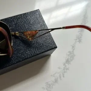 SPR A50 PRADA gold sunglasses  with turquoise legs, no scratches look brand new Prada PR A50S XXL (59 - 17) with Violet lenses and Gold  main image 4